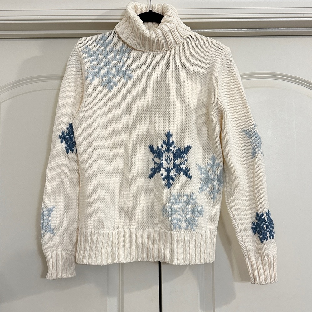 Eddie Bauer Cozy Snowflake Turtleneck Sweater